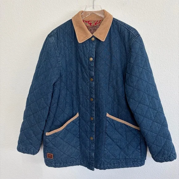 Ralph Lauren Denim Chore Barn Jacket with Corduroy Collar | L - Picture 2 of 15